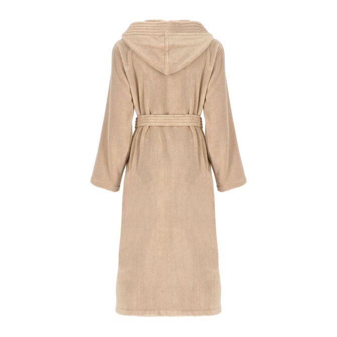 Cawö Home Dames Badjas met Capuchon 852 sand XL
