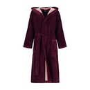 Cawö Cawö Home Dames Badjas met Capuchon 830 burgundy 40/42