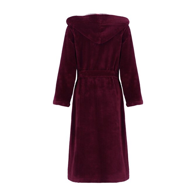 Cawö Home Dames Badjas met Capuchon 830 burgundy 44/46