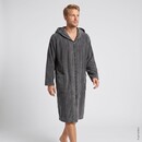 Cawö Cawö Heren Badjas met Capuchon en ritssluiting 6850 anthrazit L