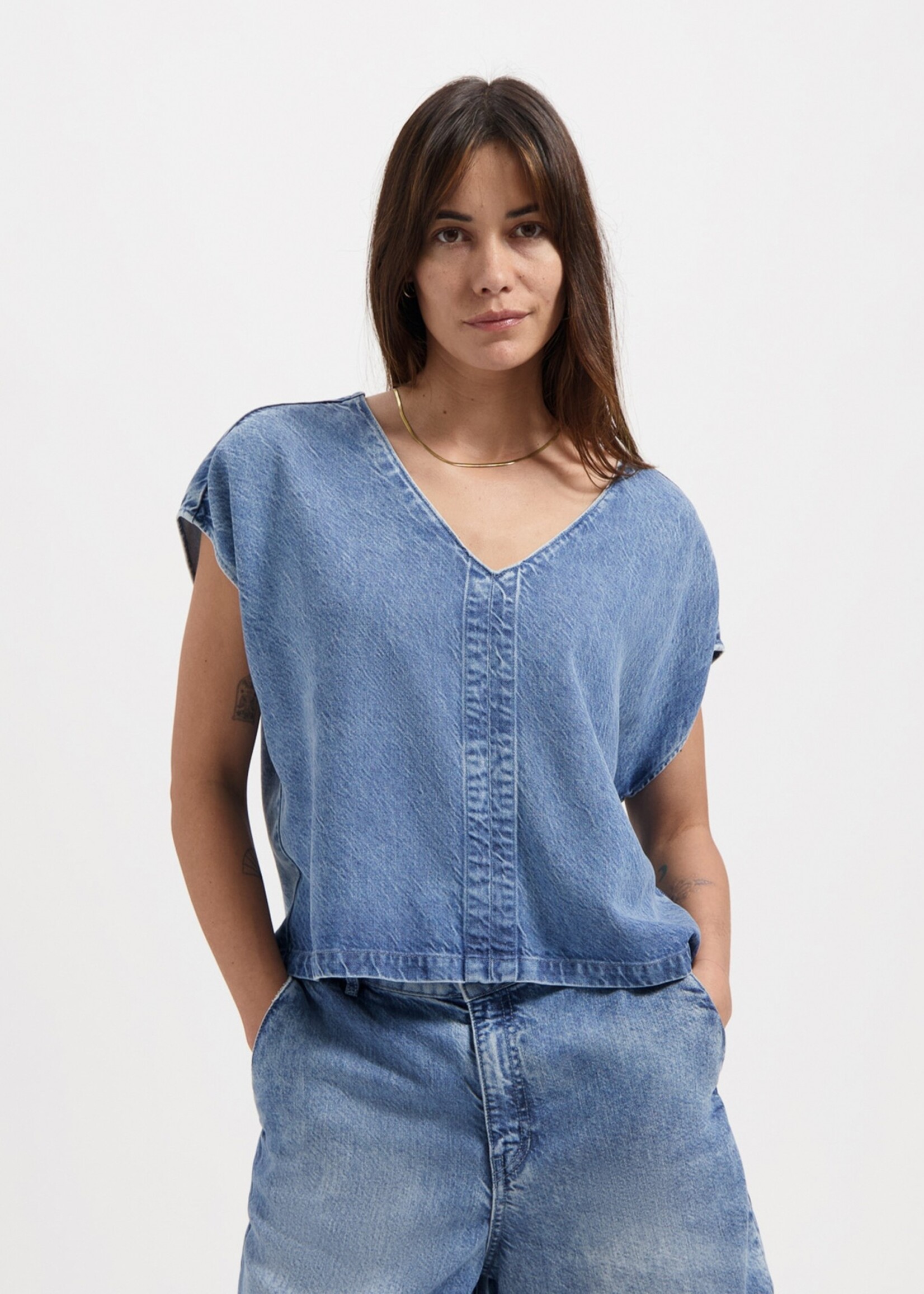 Kuyichi Emily Top Beaumont Blue