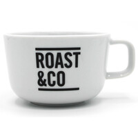 Cappuccino kop met zwart logo