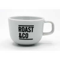 ROAST & CO Espresso kop wit met zwart logo