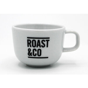 Roast & Co ROAST & CO Espresso kop wit met zwart logo
