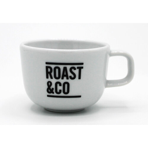 Roast & Co ROAST & CO Espresso kop wit met zwart logo