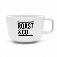 Cappuccino kop met zwart logo