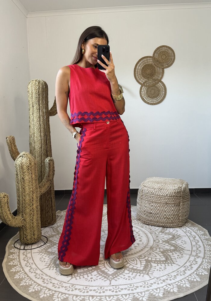 PANTALON ICILE ROUGE