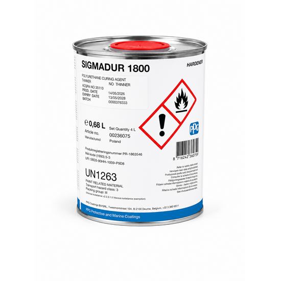 Sigma Sigmadur 1800 Losse verharders / B-componenten - (0,68 Ltr voor 4 Ltr) polyumeer urethaan