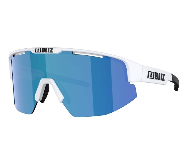Bliz Matrix - Shiny White / Smoke & Blue mirror