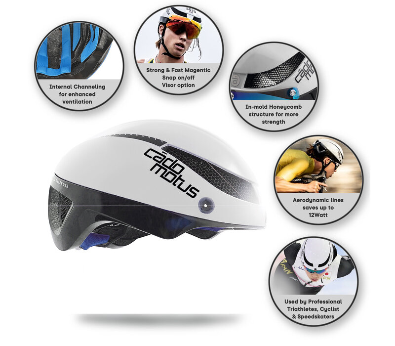 Omega Aerohelm voor schaatsen en triathlon- Wit