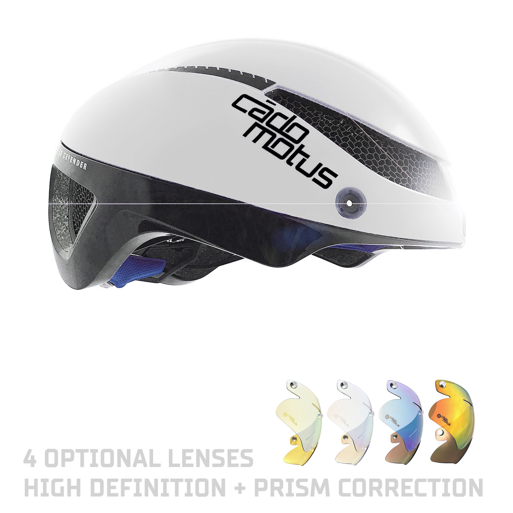 Cado Motus Omega Aerohelm voor schaatsen en triathlon- Wit