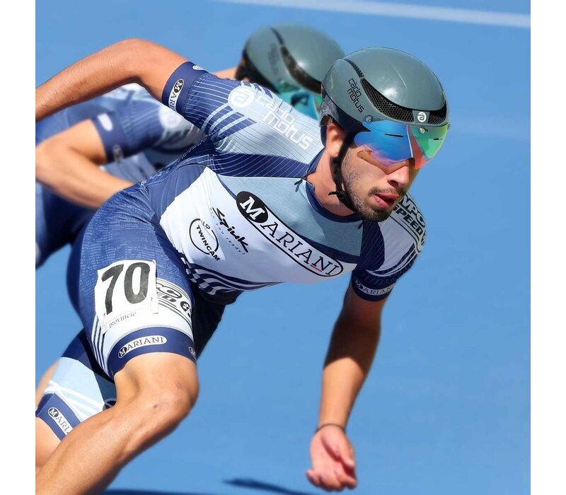 Omega Aerohelm voor schaatsen en triathlon- Grijs