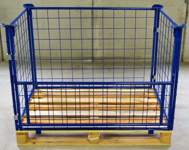 Steel wire mech cage container L1.2xW0.8xH0.8m with folding window Steel wire mech cage container L1.2xW0.8xH0.8m with folding window