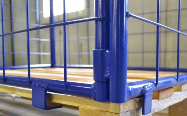 Steel wire mech cage container L1.2xW0.8xH0.8m with folding window Steel wire mech cage container L1.2xW0.8xH0.8m with folding window