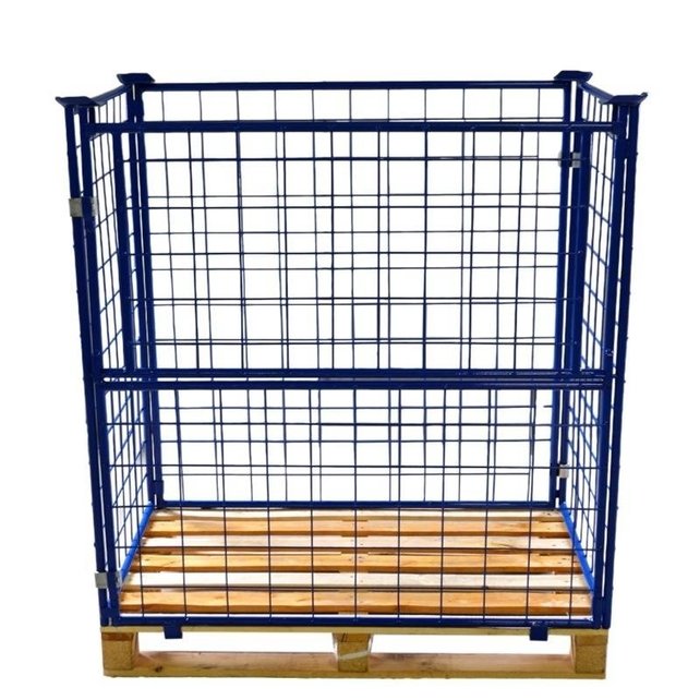 Steel wire mech cage container L1.2xW0.8xH1.2m with folding window