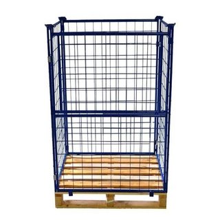 Steel wire mech cage container L1.2xW0.8xH1.6m with folding window
