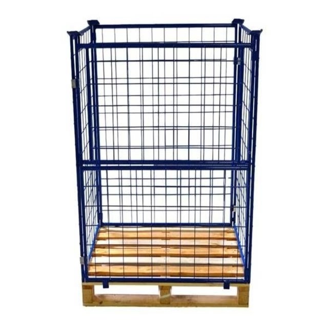 Steel wire mech cage container L1.2xW0.8xH1.6m with folding window