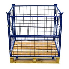 Steel wire mech cage container L1.2xW0.8xH1m with folding window