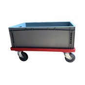 Plastic Transport dolly for Euro Container EUROBOX 60x40 cm Red