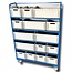 SalesBridges Order Picking Mesh Shelf Trolley Rollcontainer with Eurocrates Euroboxes