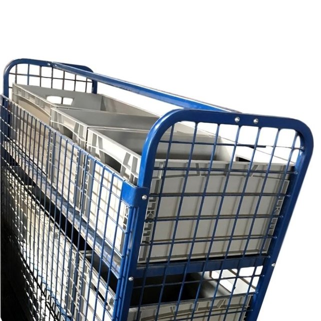 Order Picking Mesh Shelf Trolley1800 mm x1250 mm x 420 mm  With 4 Demountable Shelves
