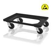 Plastic ESD Transport dolly for Euro Container EUROBOX 60x40 cm ESD Plastic ESD Transport dolly for Euro Container EUROBOX 60x40 cm ESD