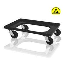 Plastic ESD Transport dolly for Euro Container EUROBOX 60x40 cm ESD