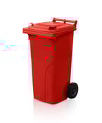 Plastic Rollcontainers Dustbins Minicontainer on Wheels 120L Red