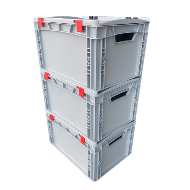 ESD Eurobox Universal 40x30x23,5 cm with lid open handle Euro container KTL box Superdeal - Copy