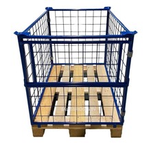 Steel Cage Container with Folding Window – 1200 × 800 × 1200 mm (RAL5010)