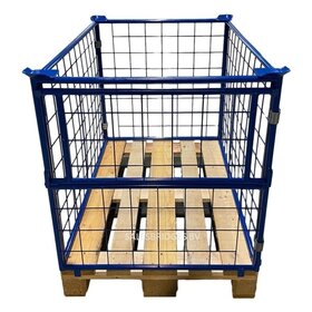 Steel Cage Container with Folding Window – 1200 × 800 × 1200 mm (RAL5010)