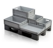 Eurobox Universal 40x30x32 cm plastic stackable container - Closed handle