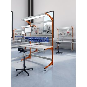 Production line workstation conveyor workbench 150 kg with worktop