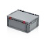 SalesBridges Eurobox Universal 40x30x18,5 cm with lid open handle Euro container KTL box Closed handle