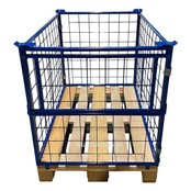 Cage Container Steel H800mm Folding Window  On Short Side-On Pallet Cage Container Steel H800mm Folding Window  On Short Side-On Pallet