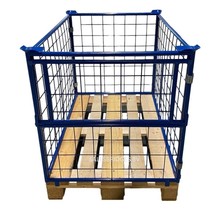Cage Container Steel H800mm Folding Window  On Short Side-On Pallet