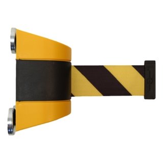 Magnetic Retractable Barrier 4.6m (15ft) Yellow/black belt - Made in Germany