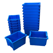 Plastic Stacking Crate 40x30x22cm Blue Nestable