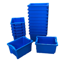 Plastic Stacking Crate 40x30x22cm Blue Nestable