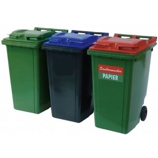 Plastic Rollcontainers Dustbins Minicontainer on Wheels 360L Green