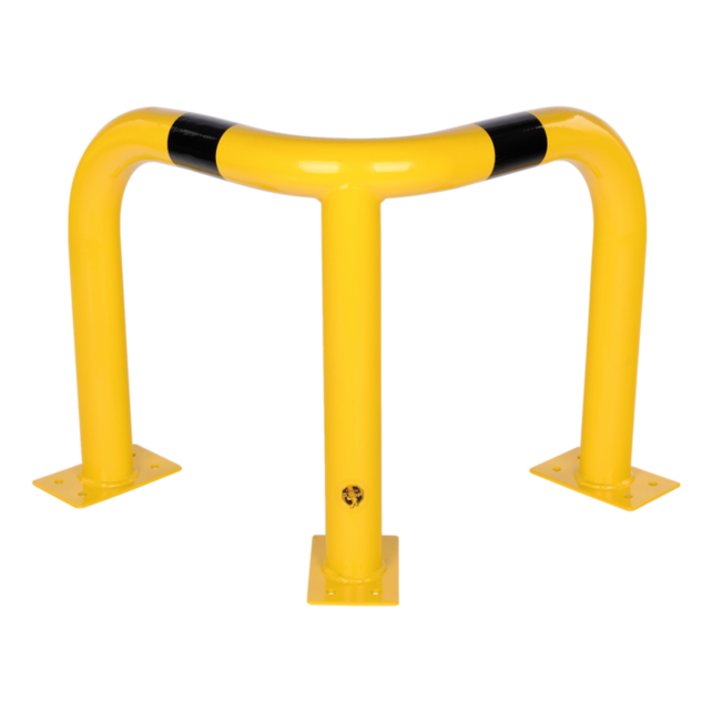 Impact Corner Protection – Steel Ø76 mm (Yellow/Black Safety Guard)