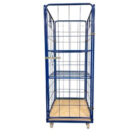 Roll container demountable 4 sides with wooden floor