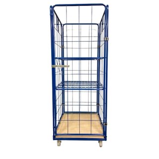 Roll container demountable 4 sides with wooden floor