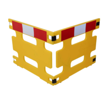 Folding Safety Gate – Plastic 2-Part (2000 mm, Yellow, Reflective)