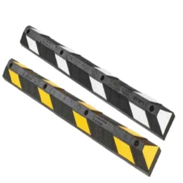 Parking Stop – 120 cm, Heavy-Duty Rubber with Reflector (Black/Yellow)