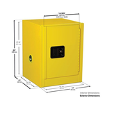 4G Countertop Safety Cabinet 559mm H x 432mm W 1 Shelf, 1 Door, Manual close