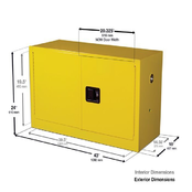 17 Gallon Flammable Safety Cabinet  61 x 109 x 46 cm 1 Shelf, 2 Doors