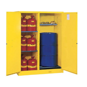 115 Gallon Double-Duty Drum Safety Cabinet 150 x 86 x 165 cm 1 Drum 3 Shelves 2 Doors