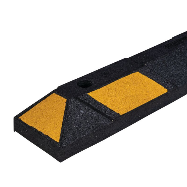 Parking Stop – 120 cm, Heavy-Duty Rubber with Reflector (Black/Yellow)