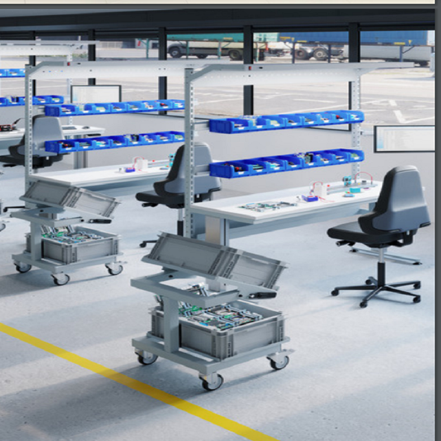 ESD Workstation for Electronics Industry – Height Adjustable, 30 mm Anti-Static Worktop